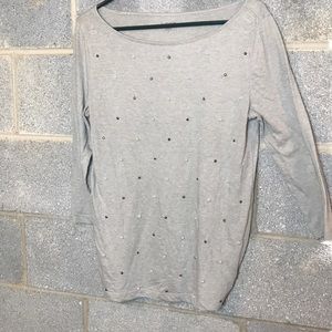 Loft outlet Grey beaded shirt